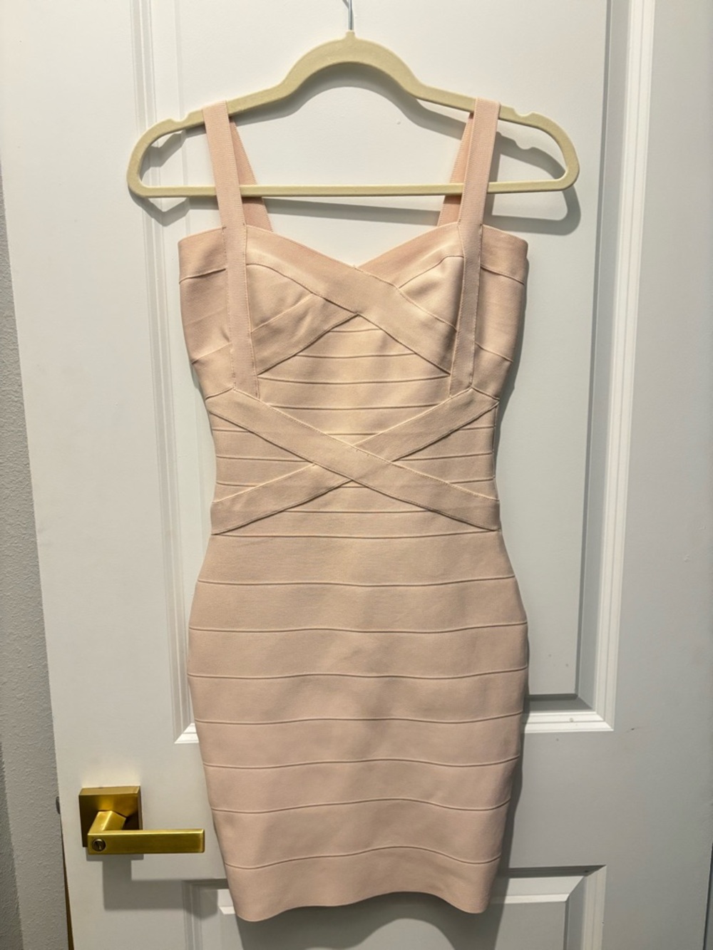 Y2K Baby Pink Bandage Sheath Dress Like New XS